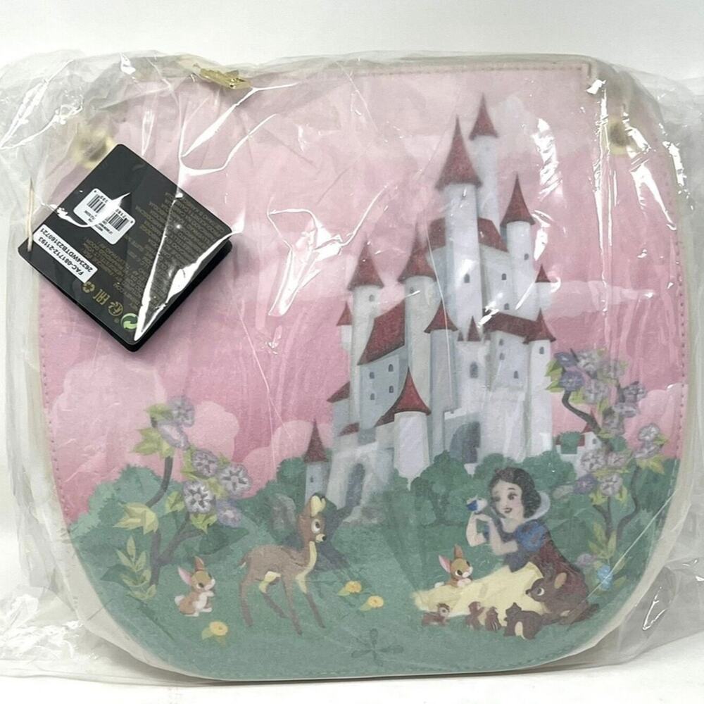 Loungefly Snow White Crossbody Bag Purse Animals Castle Pink NWT